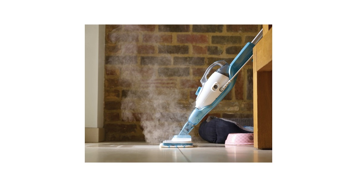 BLACK+DECKERFSMH1321 1600W Steam-mop met 6 accessoires stoomreiniger  (Wit/blauwgrijs)