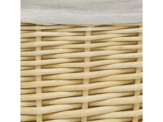 Coffres à linge en osier blanc (Lot de 3)
