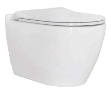 Badstuber Uno randloos hangend toilet met softclose zitting wit