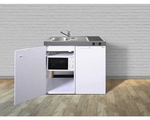 Stengel keukens mini keuken met apparatuur Kitchenline 100 cm wit hoogglans voorgemonteerde variant links 1110001004100