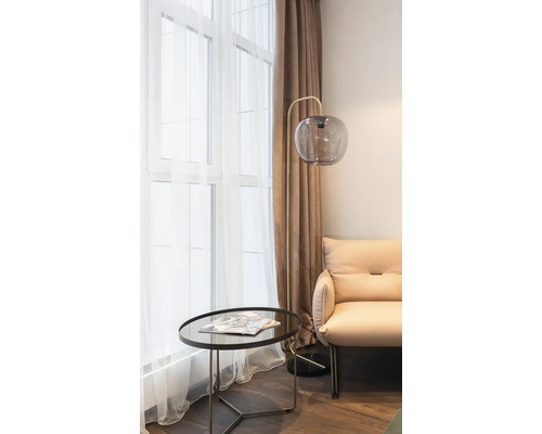 Gordijn met plooiband Crosta linnenstructuur wit 245x250 cm