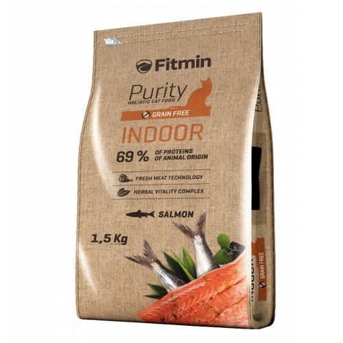 Dibaq Fitmin Purity Ração para Gatos de Interior Sem Grãos, Sabor Salmão
