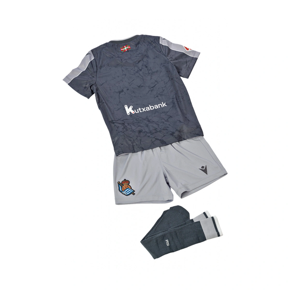 Conjunto Macron Real Sociedad Segundo Equipamento 2025-2026 Criança