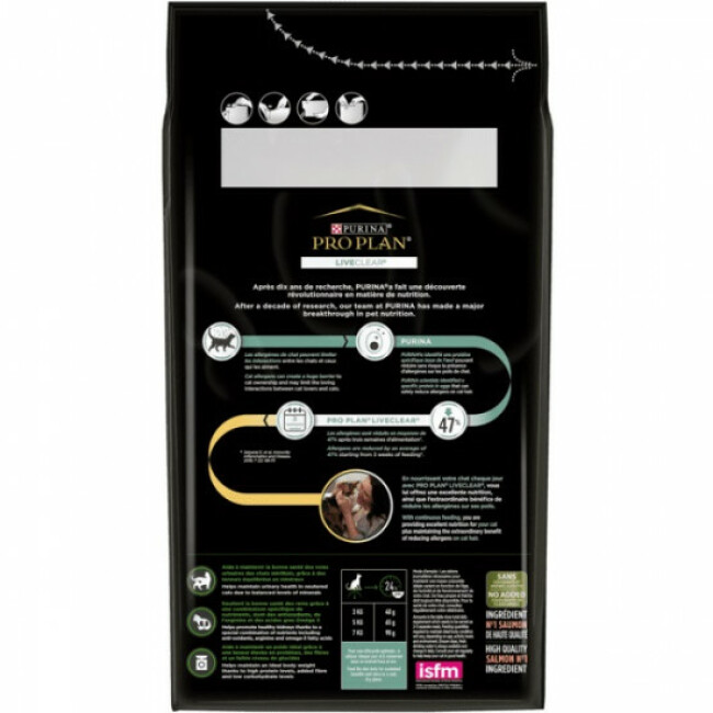 Croquettes ProPlan Liveclear Sterilised Saumon pour chat stérilisé