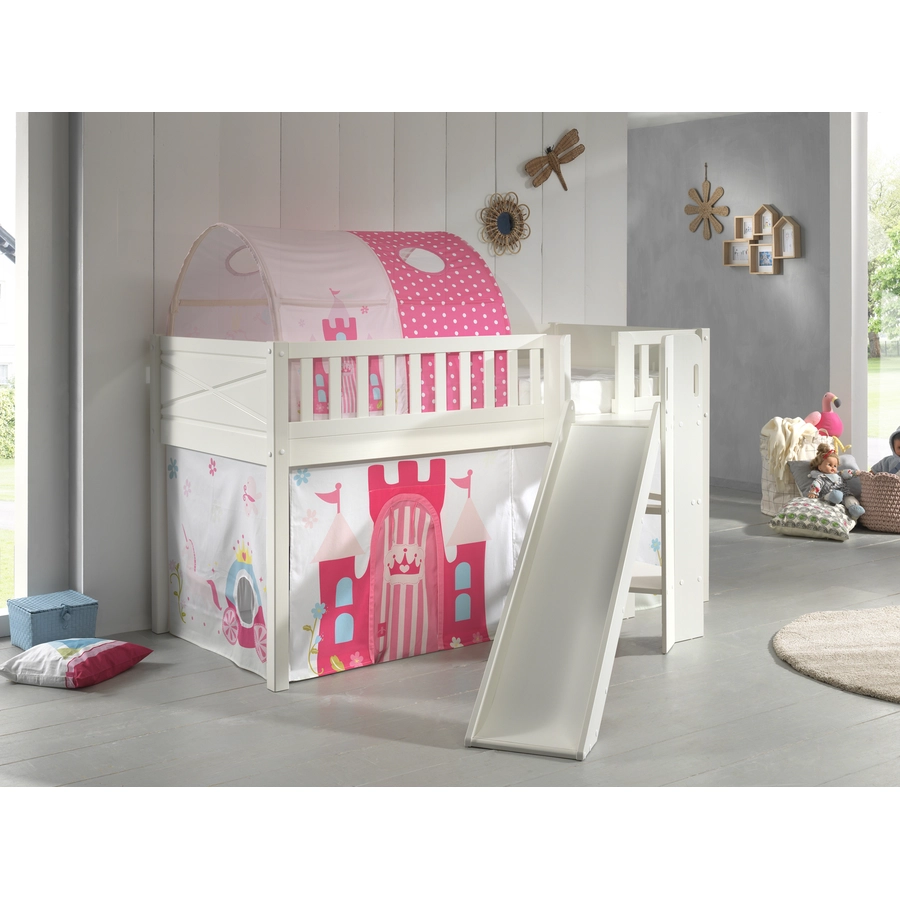 VIPACK Spielbett SCOTT 90 x 200 cm Princess 2-teilig weiß