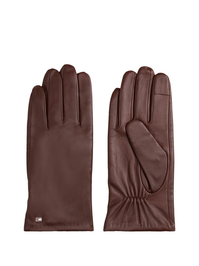 Tommy Hilfiger Lederhandschuhe »ESSENTIAL FLAG LEATHER GLOVES«, mit Tommy Hilfiger Flagge