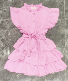 Sweet Ruffle Tie Dress - roze of paars