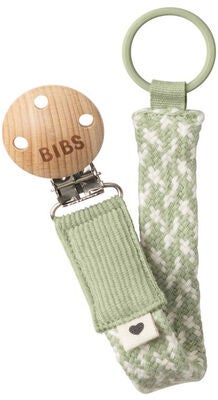 BIBS Smokkholder Pacifier Braid, Sage/Ivory