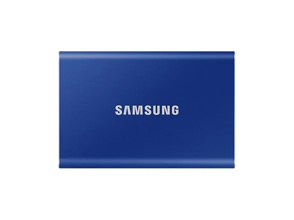 Samsung T7 MU-PC2T0H - SSD - krypteret - 2 TB - ekstern (bærbar) - USB 3.2 Gen 2 (USB-C stikforbindelse) - 256-bit AES - indigoblå