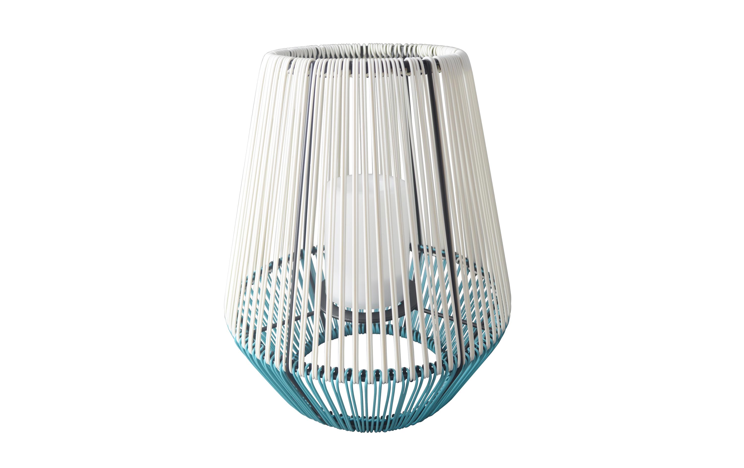 Windlicht Solar Wega, Weiss, BlauSolarleuchte zum Aufstellen
