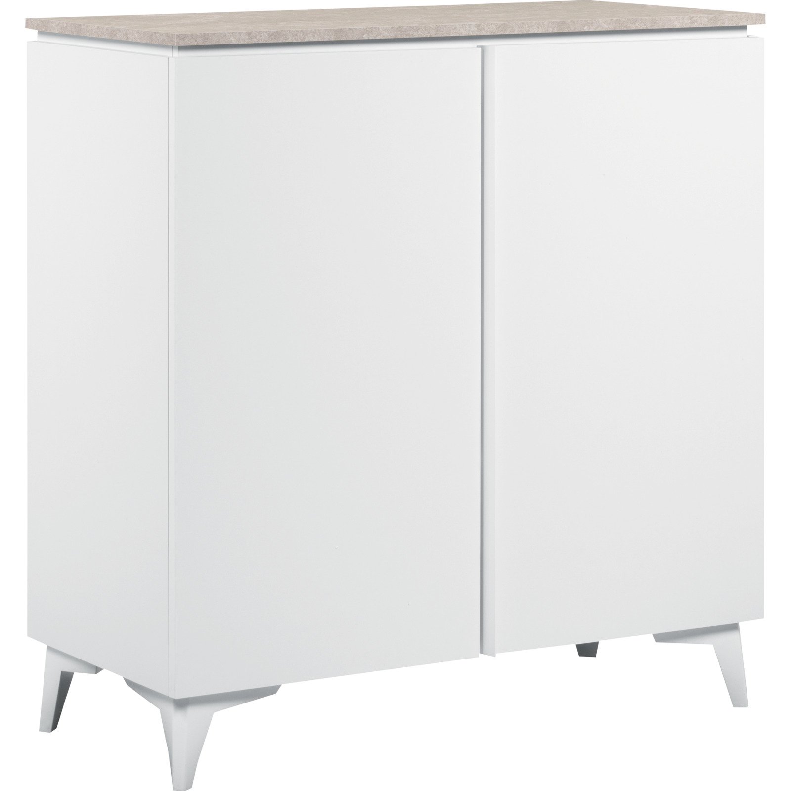 Kommode Trix Dekor weiss matt Sandstein-Optik 88 x 92 x 40 cm