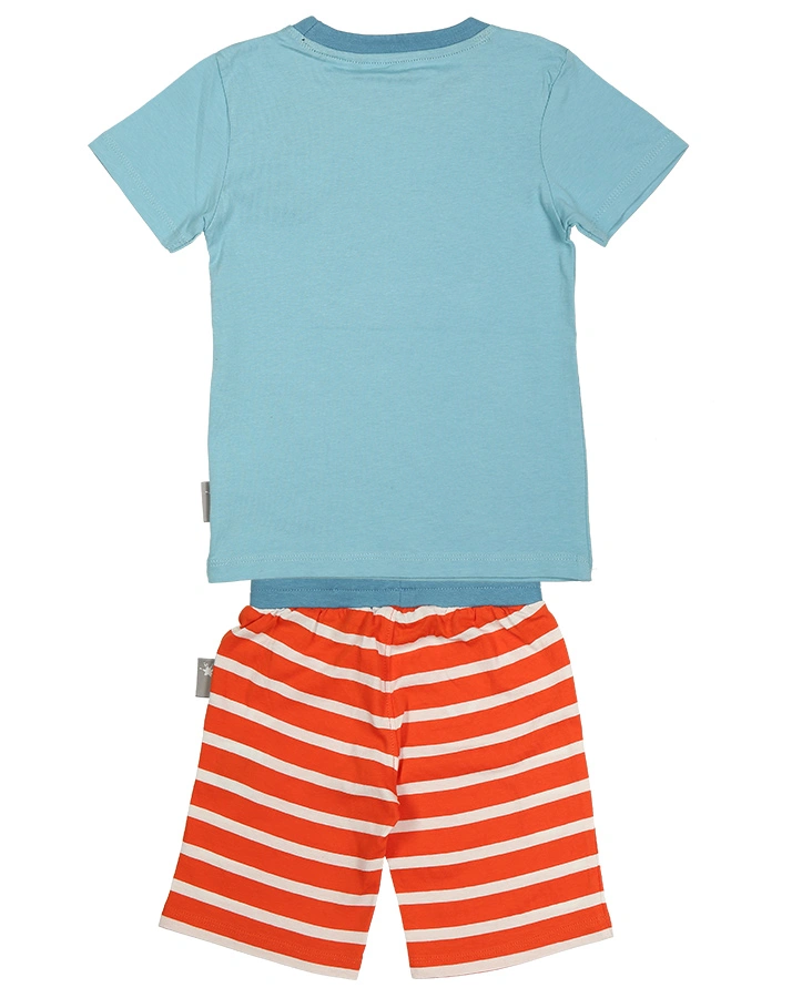 Schlafanzug LITTLE DRIVER 2-teilig kurz in blau/orange