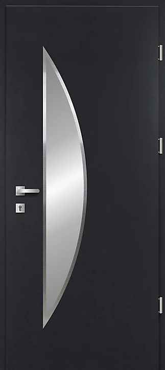 Porte d'entrée FORTIA acier gris RAL 7016 Ricadi 96 x h.218 cm poussant gauche