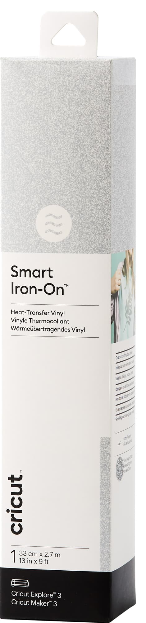 Cricut Smart Iron-On Glitter ark 33x273 (sølv glitter)