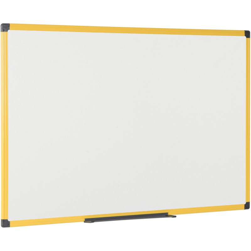 Tableau blanc acier émaillé cadre jaune 180 x 120 cm Ultrabrite Bi-Office