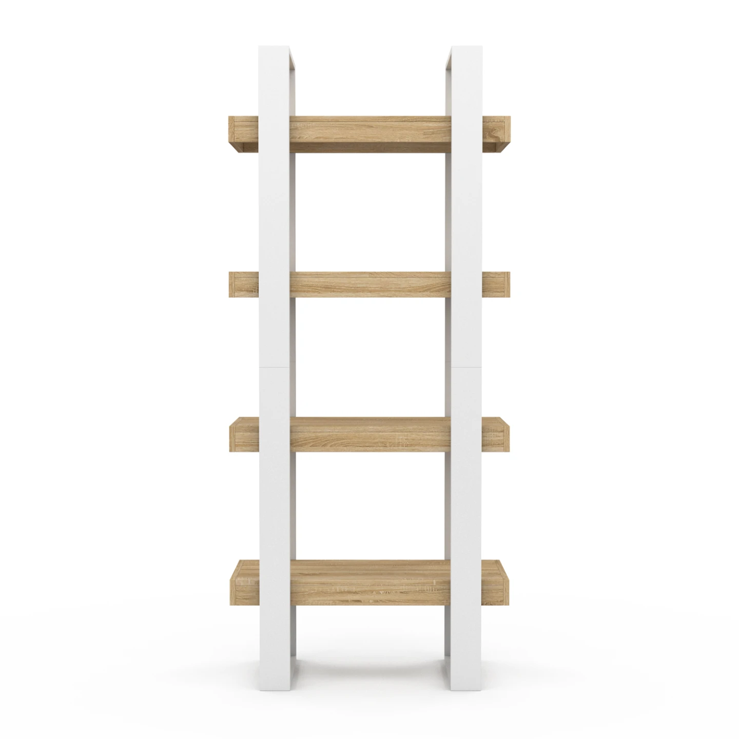 Etagère 4 niveaux PHOENIX bois et blanc