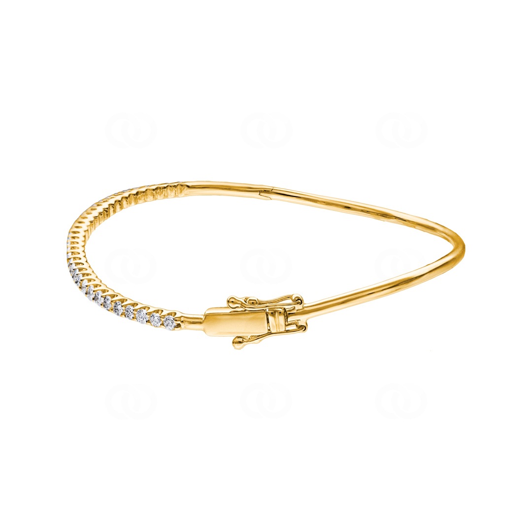 1.00 Karat Diamantarmreif geschwungen 750/18 K Gelbgold