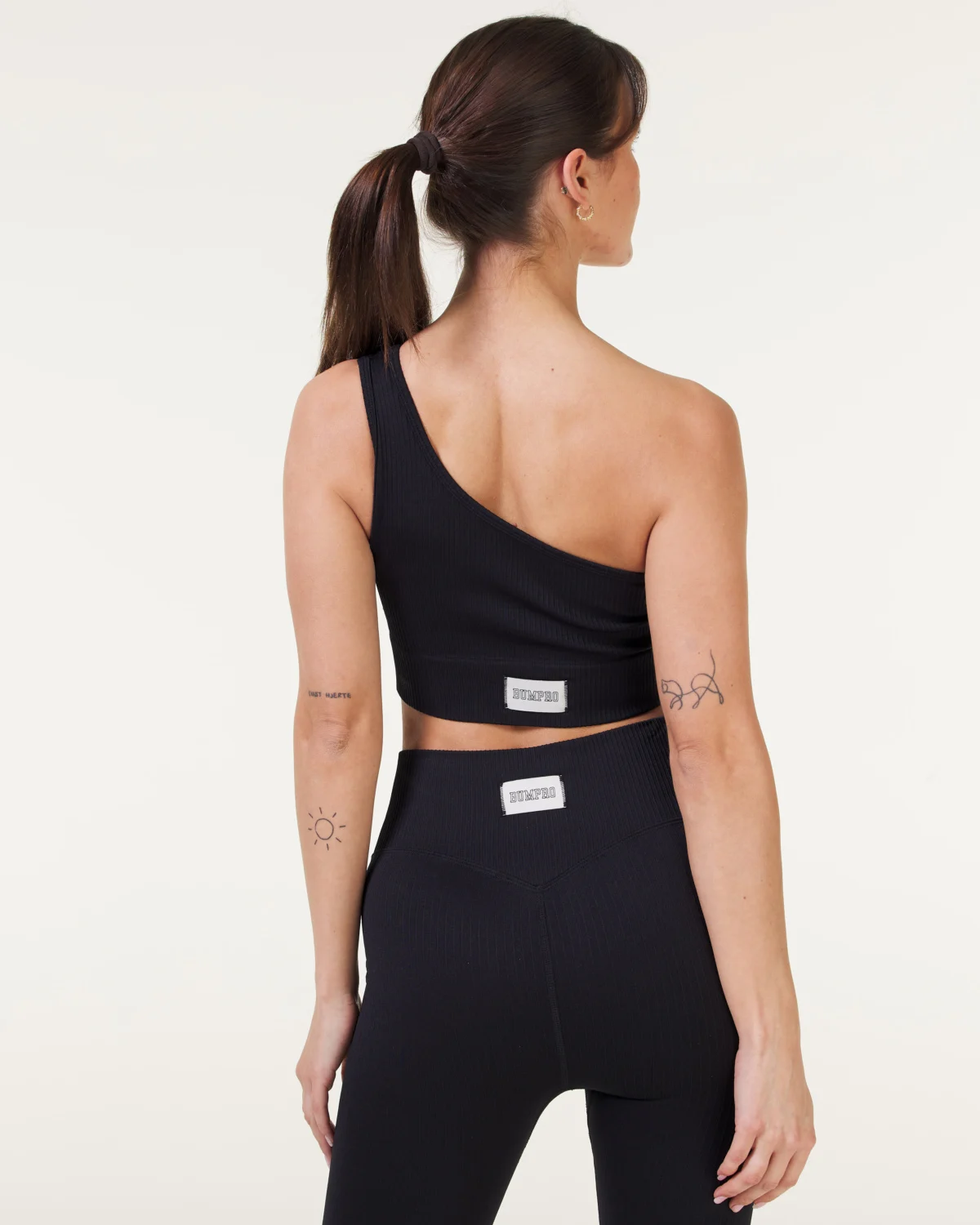 Bumpro Perfect Wide Rib Seamless One Shoulder Bra Black