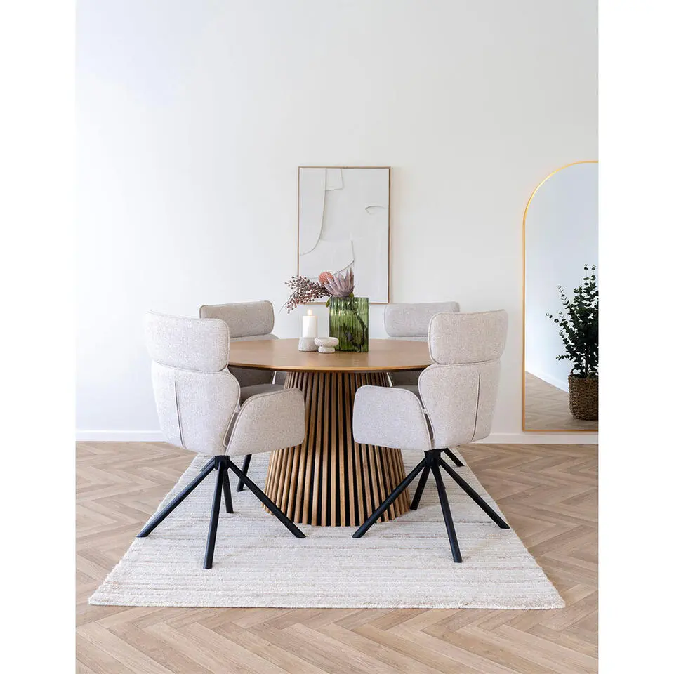 Hioshop Osaka eetkamertafel Ø140cm eik