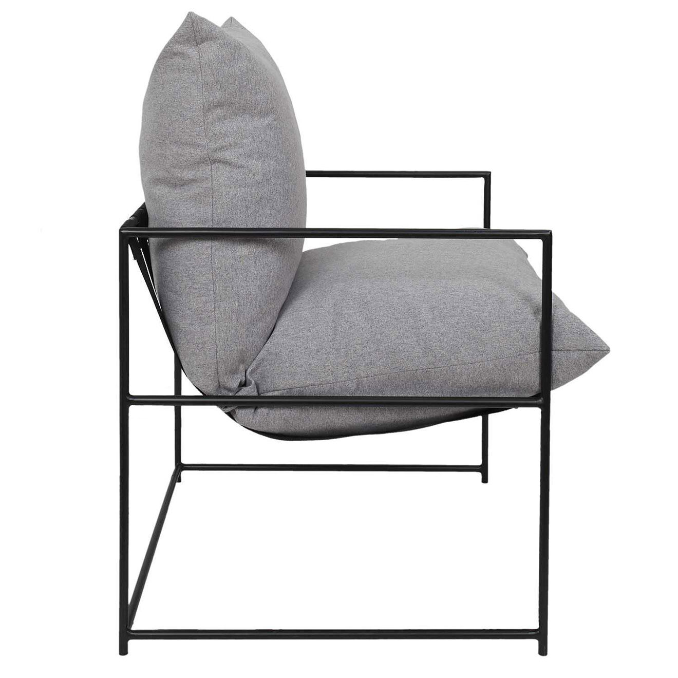 Home Deco Factory Fauteuil Jonas gris/noir - 61x61x62.5 cm