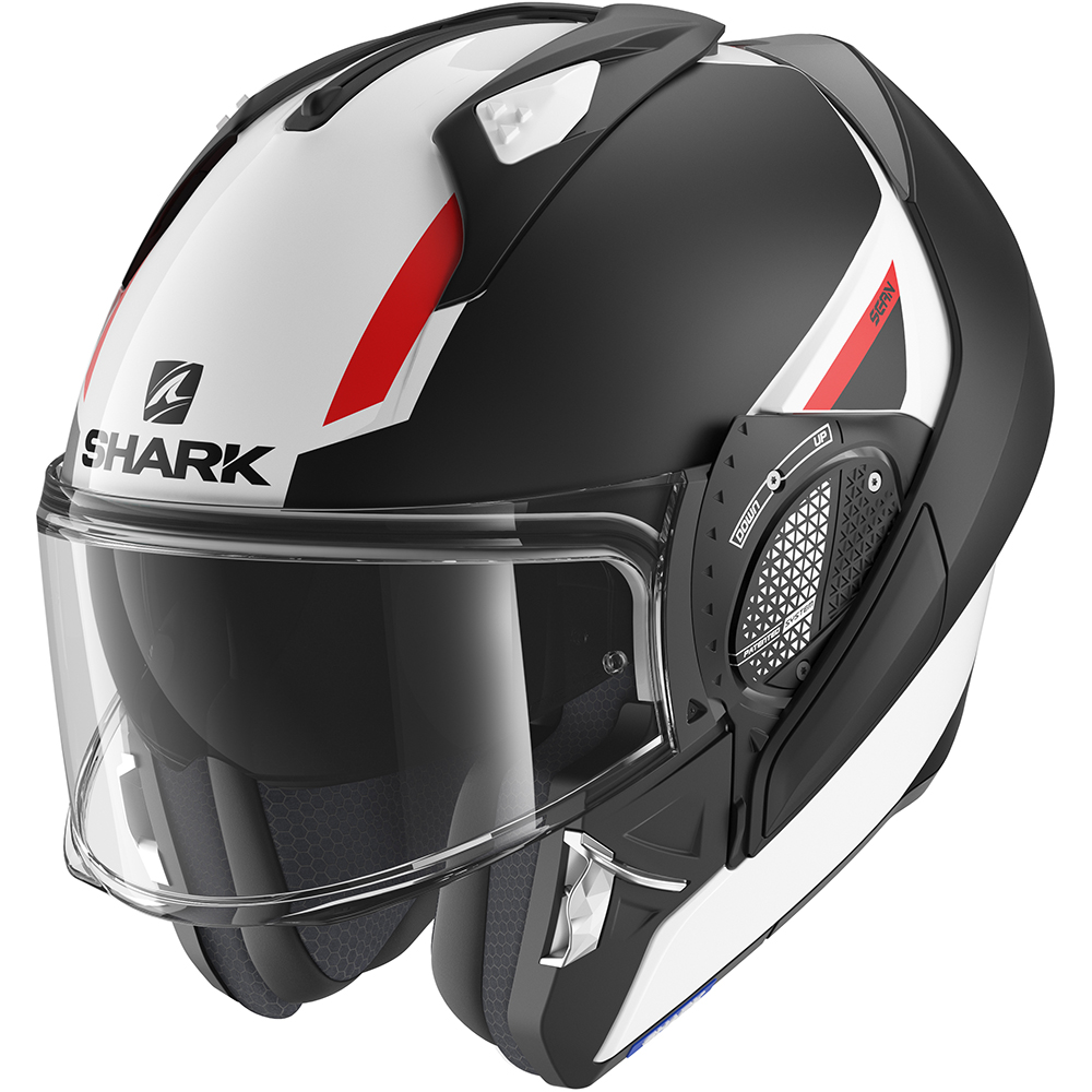 Shark - Casque EVO-GT Sean Blanc / Noir Mat / Rouge