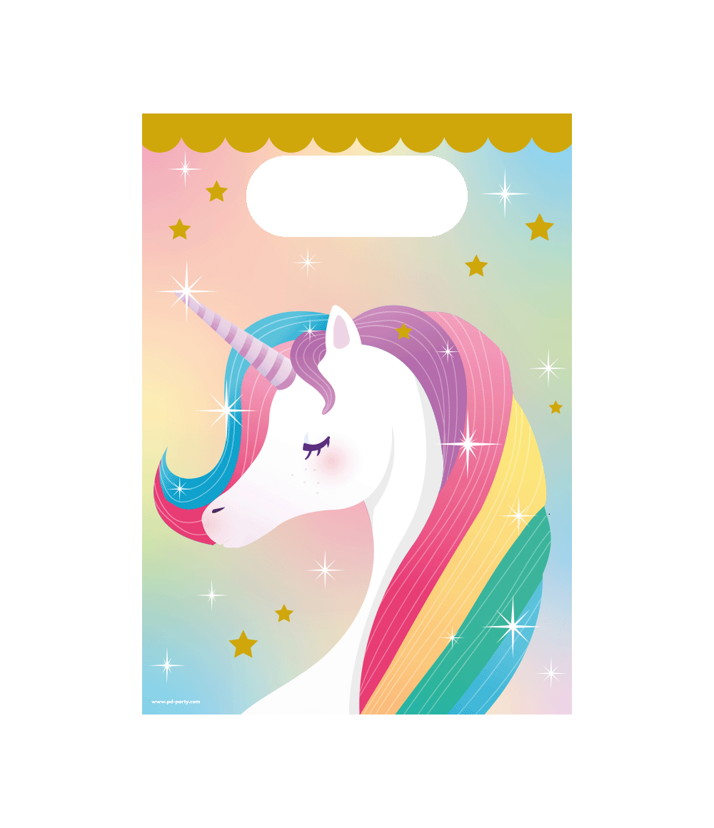 Unicorn Uitdeelzakjes Gekleurd 6st