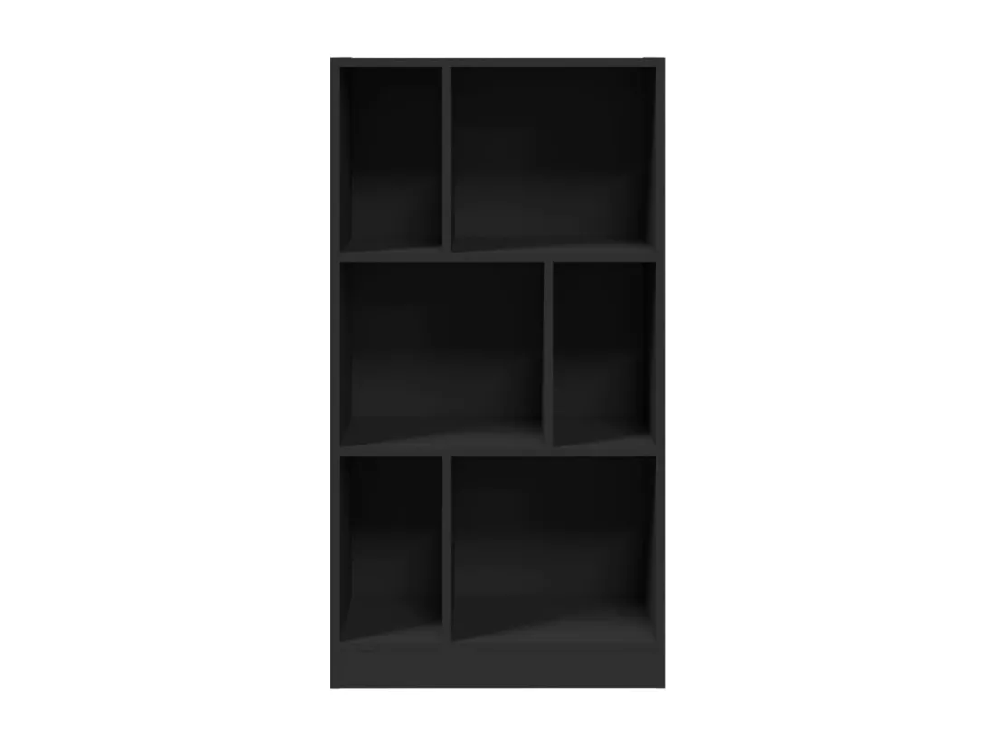 Bibliothèque noir 57x28,5x107,5 cm bois d'ingénierie