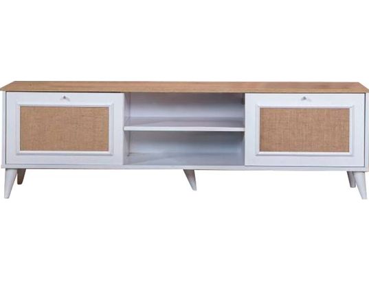 CONCEPT1 - Meuble TV Bohemian chene blanc 180 x 41 x h55 cm