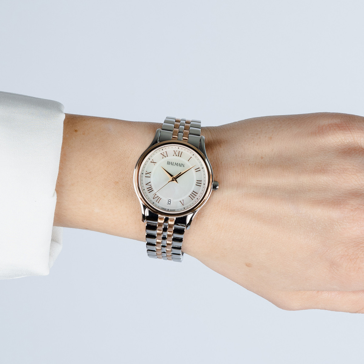Balmain femme bracelet acier bicolore rose