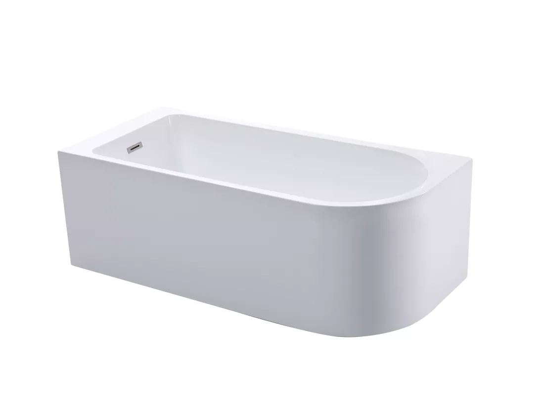 Baignoire d'angle - 201L - 150 x 75 x 58 cm - Blanche - Angle gauche - ANIKA