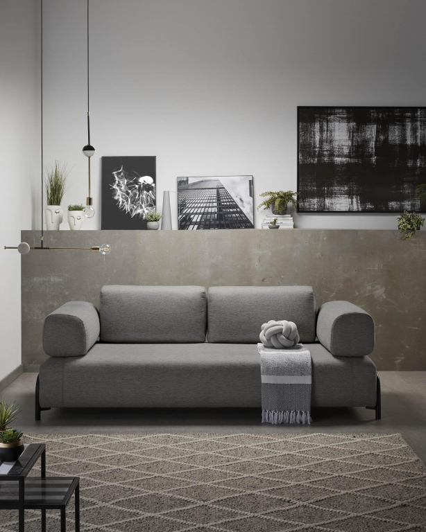Kave Home Compo module 3-zits bank met armleuningen blauw