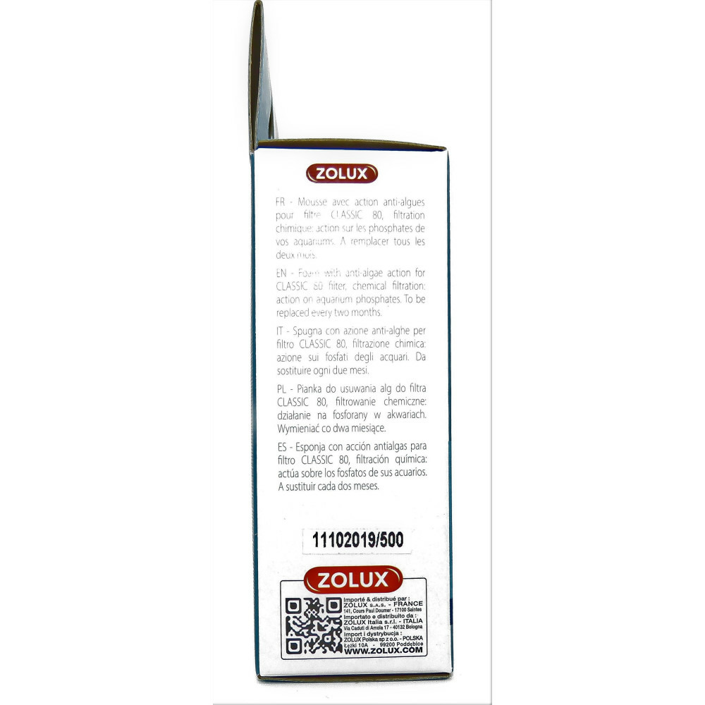 Filtre pour pompe classic 80, filtre co 80 d mousse phosphate x 4. Pour aqu