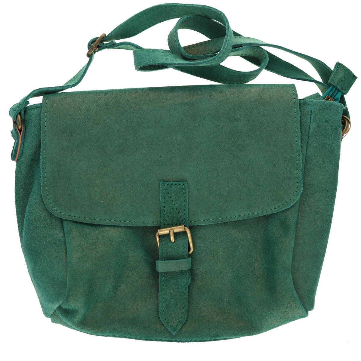 Sacoche cuir une boucle vert pailleté Maison Suzanne