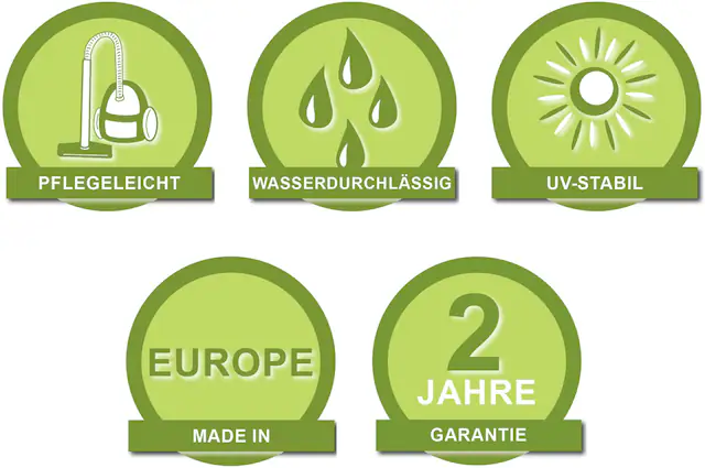Andiamo Kunstrasen »Dijon, Gesamthöhe 8 mm, Made in Netherlands« rechteckig aus Nadelfilz, mit Noppen, strapazierfähig, wasserfest & UV-beständig