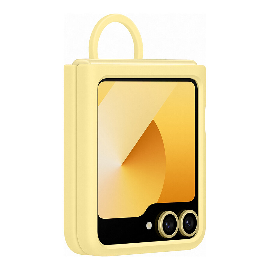 Samsung Coque Silicone avec Anneau Jaune Galaxy Z Flip6