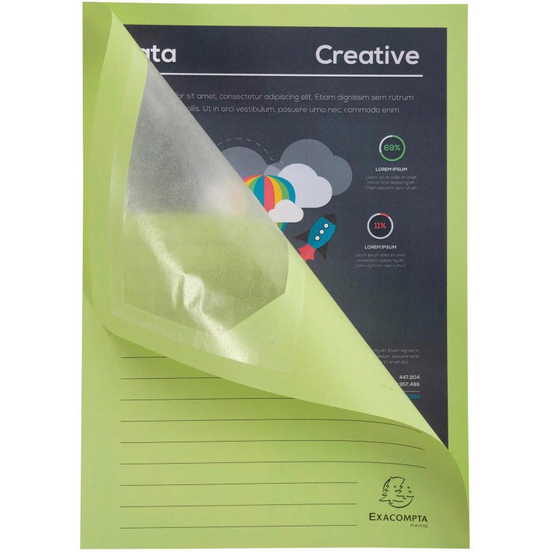 Chemises coin papier avec fenêtre Super Exacompta couleurs assorties - Paquet de 10