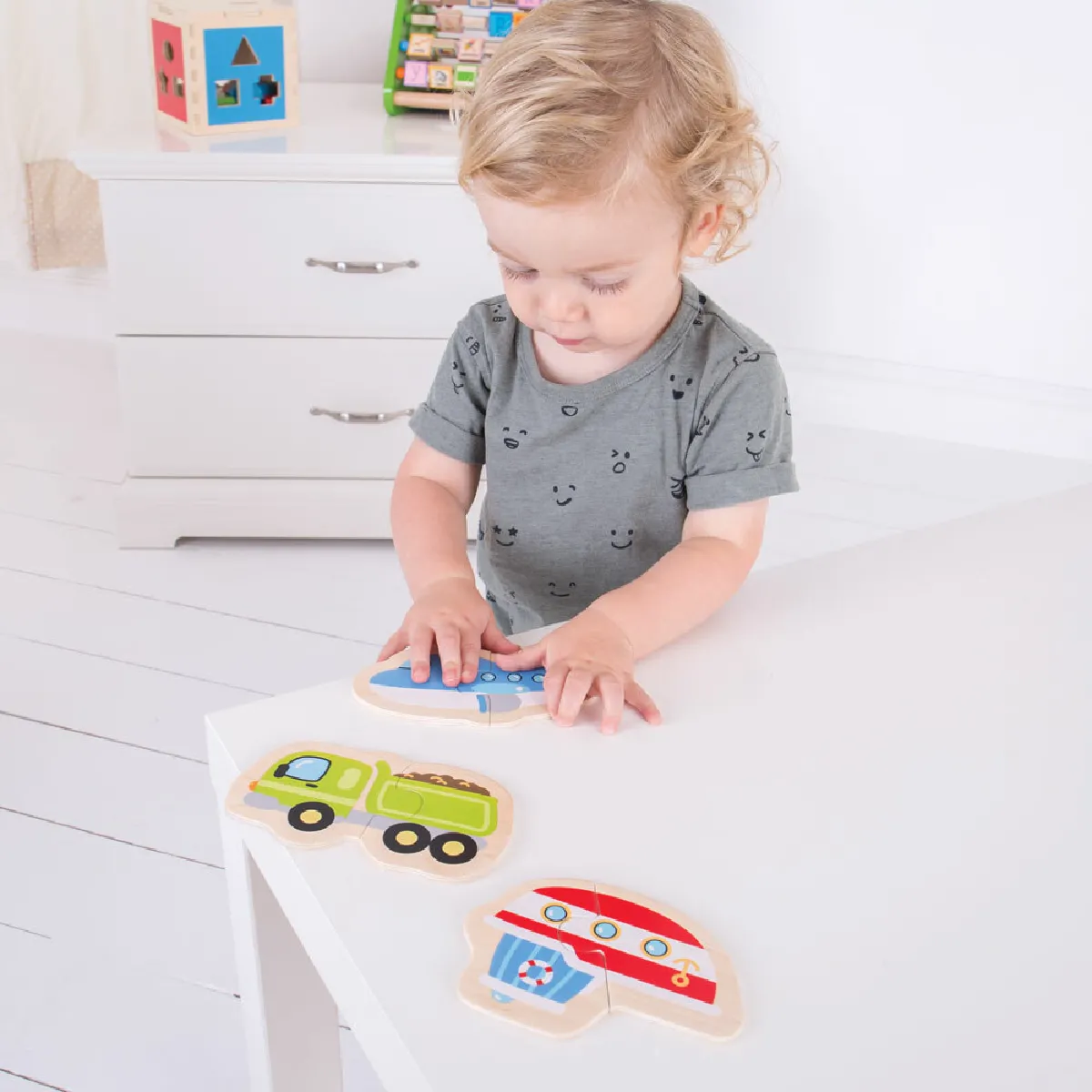 Bigjigs Toys Puzzle Transports 4 x 2 pièces