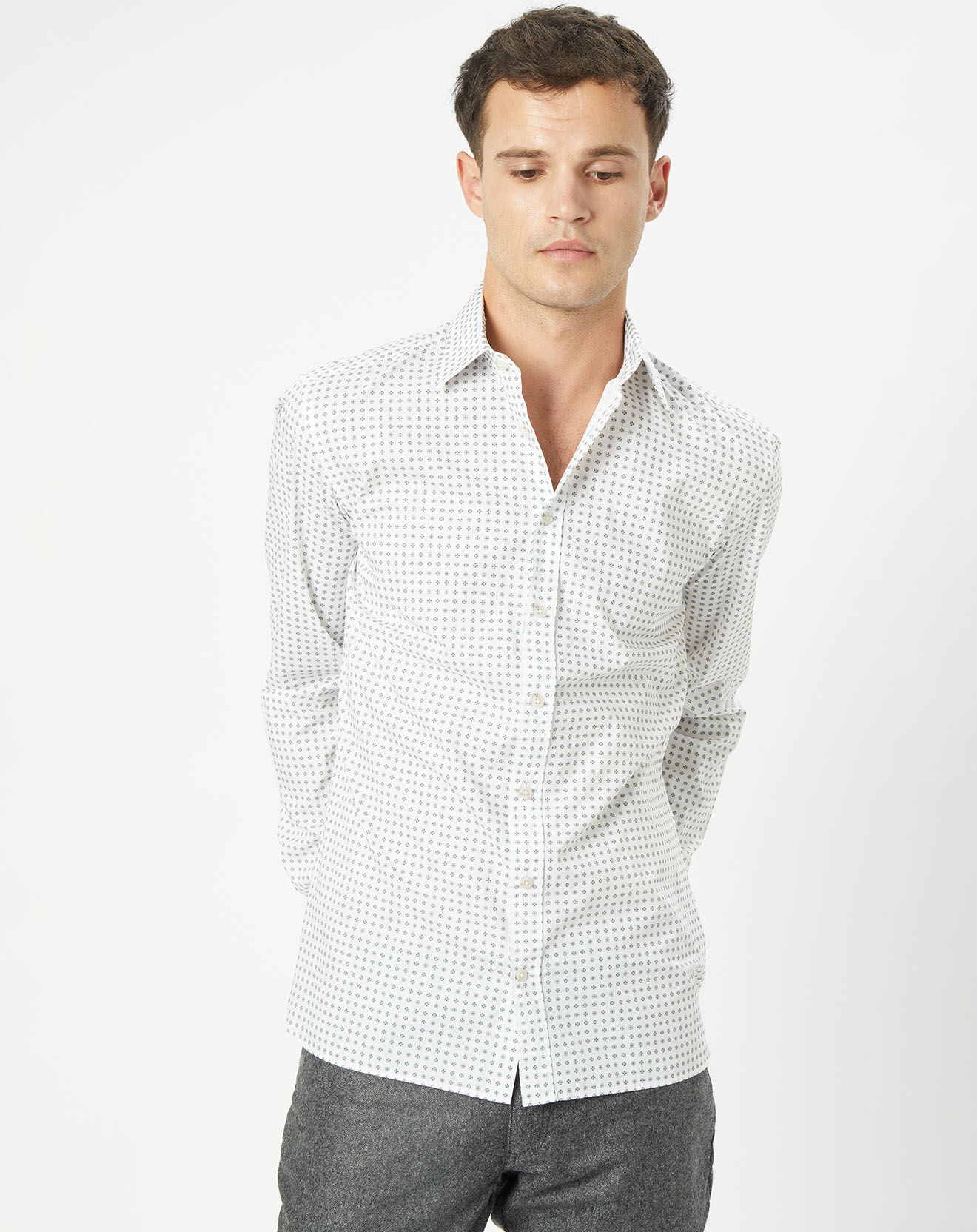 Hackett London Chemise Slim Fit imprimée foulard blanche
