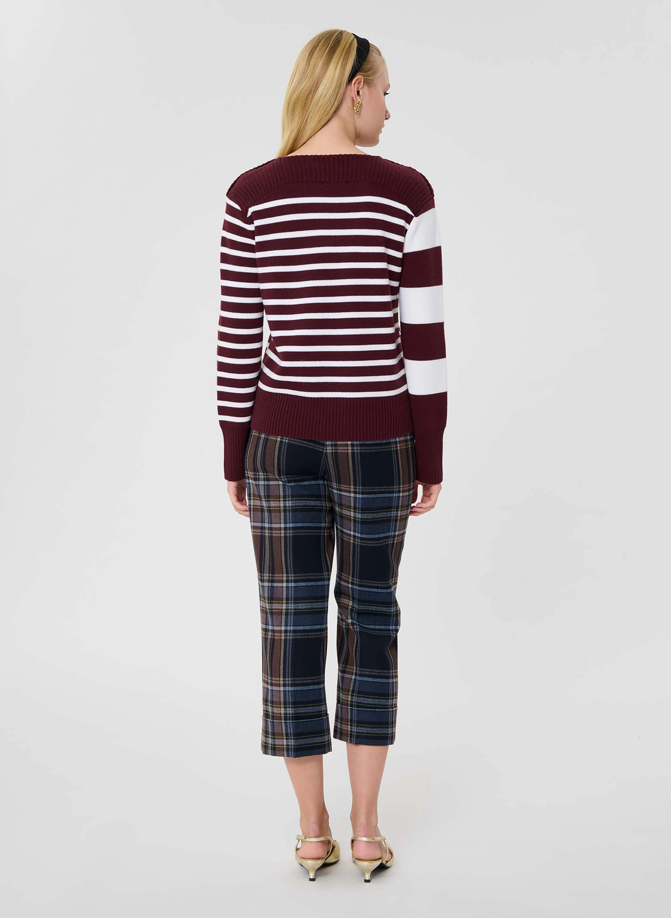 POETESSE - Pull large rayé marinière | Rouge