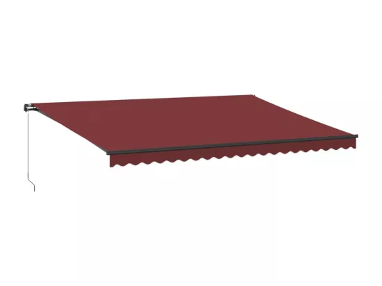 Auvent manuel rétractable avec LED bordeaux 500x350 cm