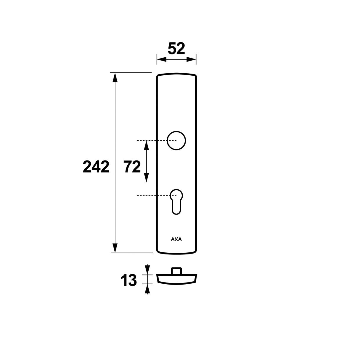 AXA 6660 Veiligheidsschild Curve buiten PC72 F1 - 6660-90-11/72