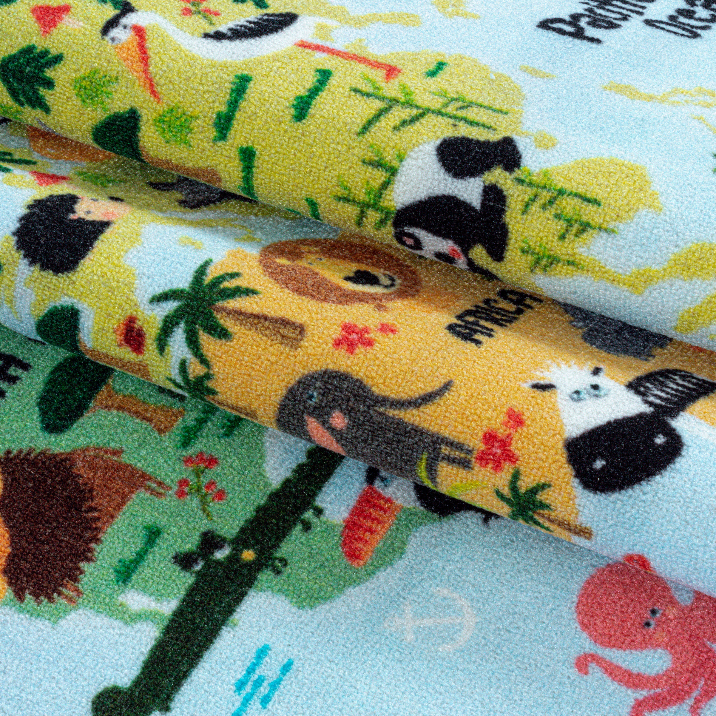 Ayyildiz Teppiche Kinderteppich »PLAY 2917« rechteckig 6 mm Höhe robuster Kurzflor, bunte Weltkarte, Weltmeere, Tiere, Kinderzimmer