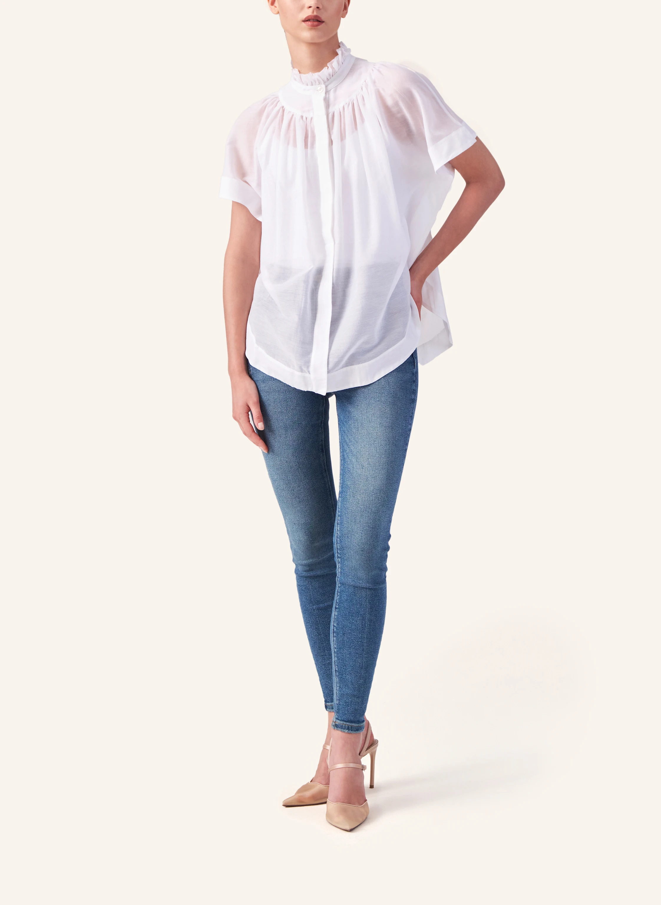 Helene Galwas Bluse aus Baumwoll-Seiden Mischung IDIS