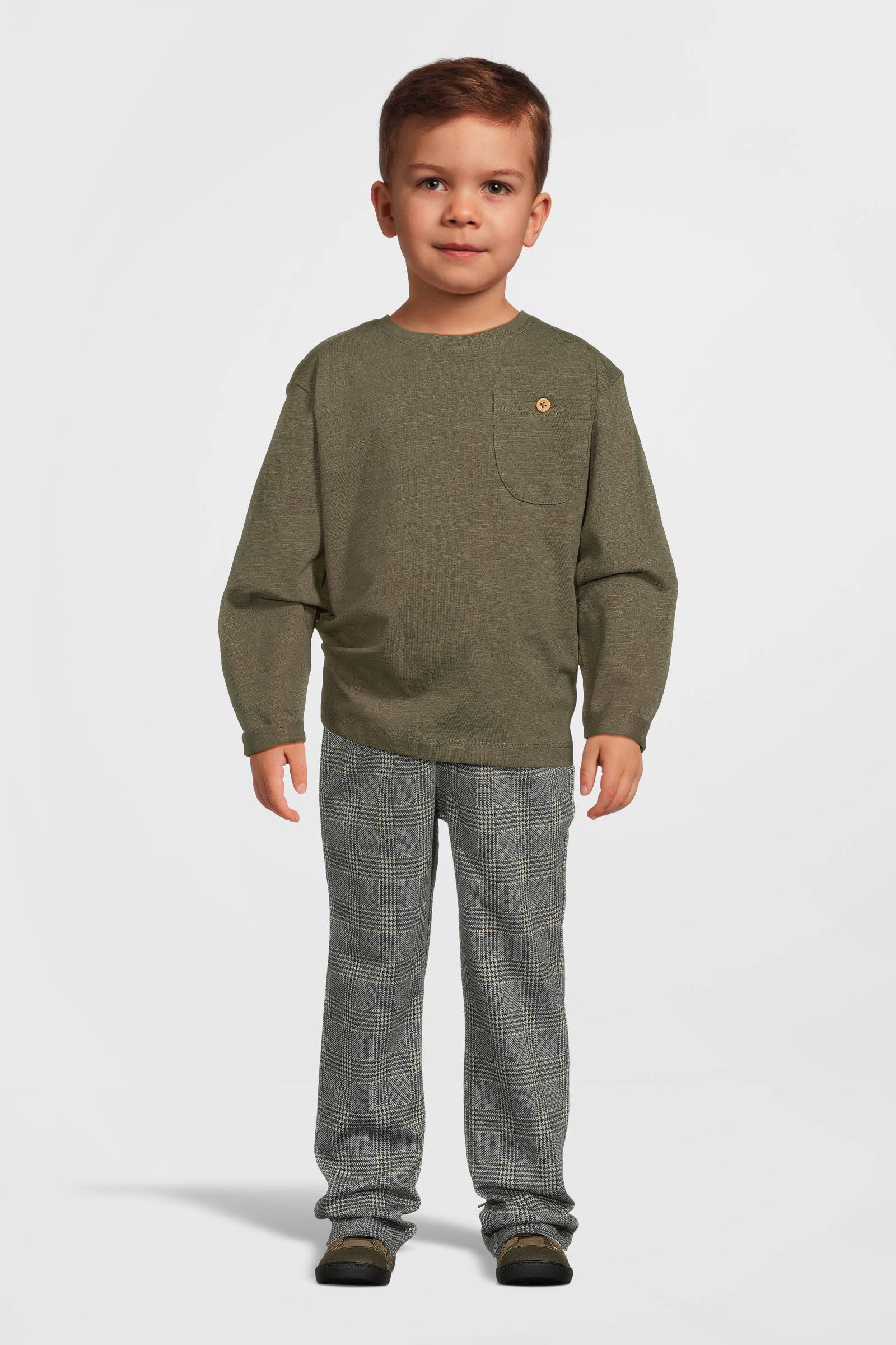 NAME IT baby geruite slim fit broek NKMSILAS