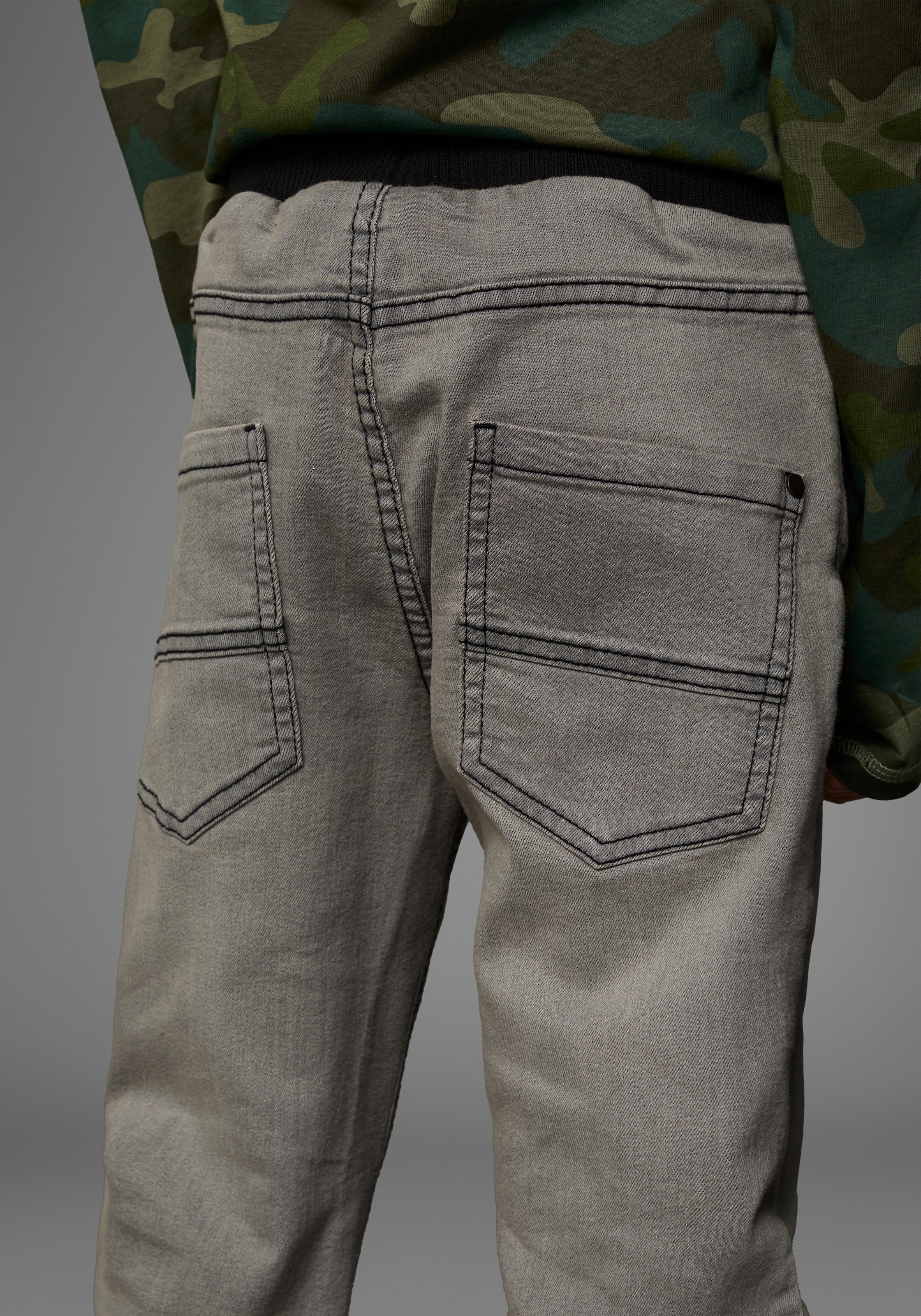 Arizona Schlupfjeans », Stretch-Jeans für Jungen«, bequeme O-Shape-Passform,  Used-Look-Waschung