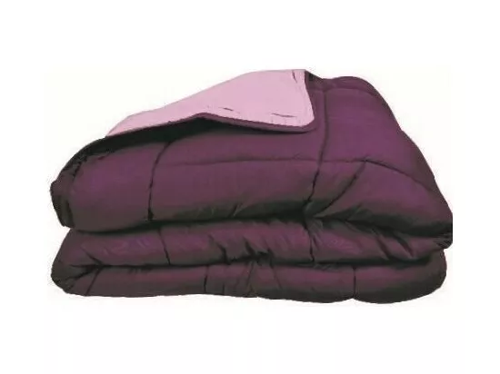 Couette chaude Microfibre 400 gr/m2 CALGARY Prune + Parme 240x260cm
