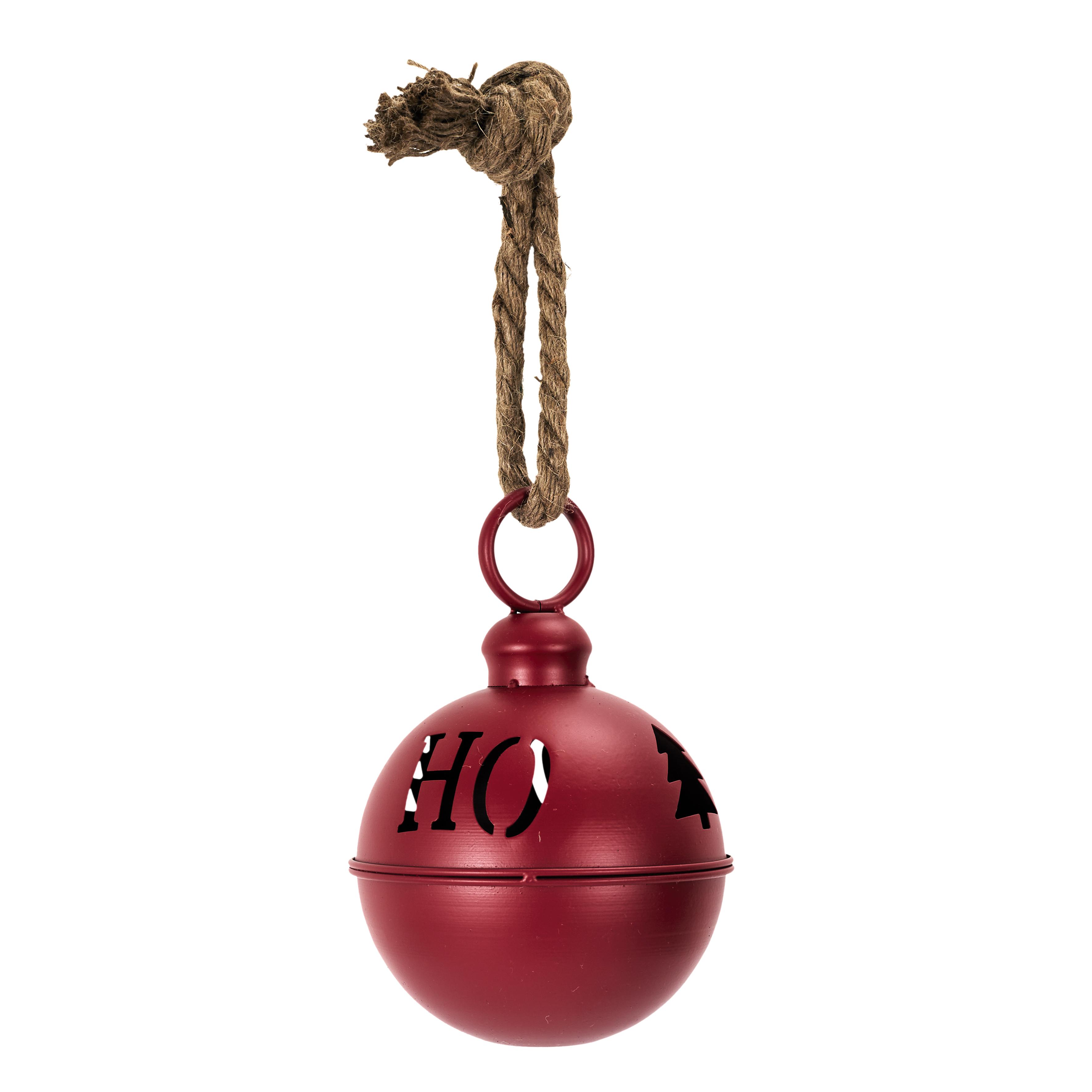 SUSPENSION GRELOT METAL ROUGE D.16CM