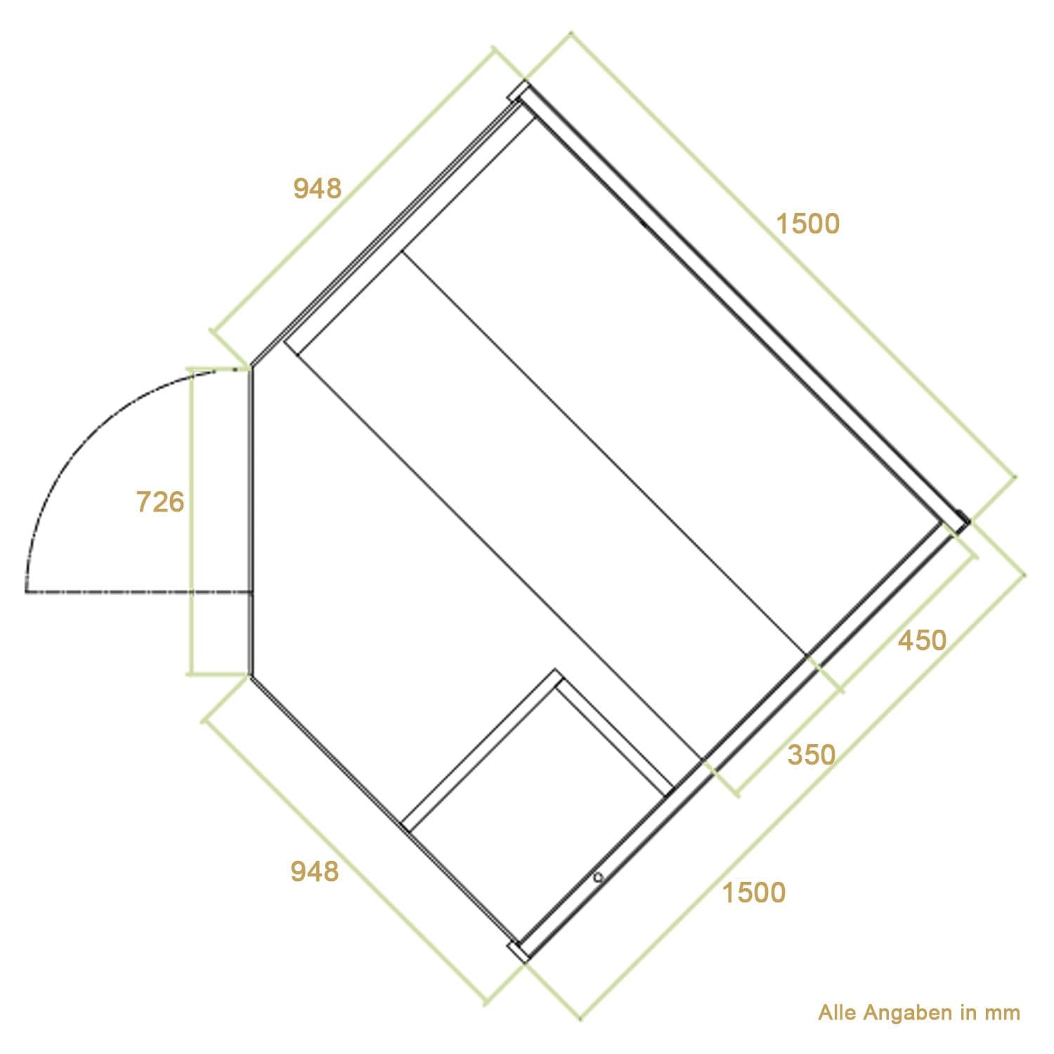 Artsauna Saunakabine Espoo150 Premium mit Harvia Ofen – 3 Personen – Hemlock Holz & Glasfront