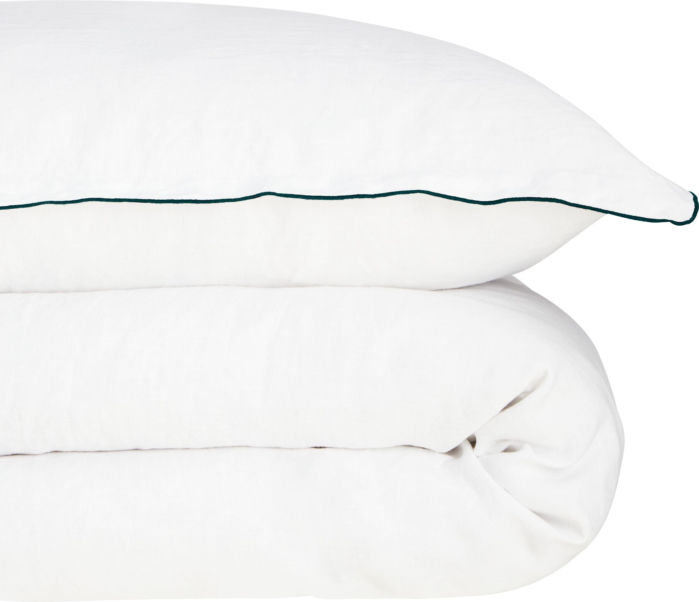 AVA II Bettwäsche - Weiss / Jungle green / Duvetbezug - 200 x 210 cm
