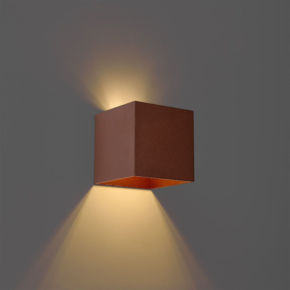 Buiten wandlamp roestbruin incl. LED 2-lichts IP65 met dimlicht en solar - Charlene